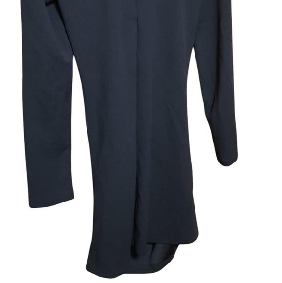 Zara Black Mini Dress Long Sleeves Side Ruching Stretchy Medium - Picture 2 of 3